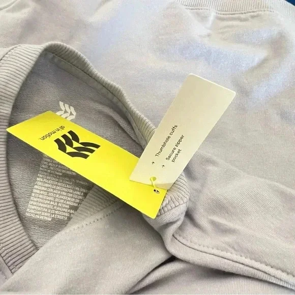 All In Motion French Terry Crew Neck Sweatshirt Size Small Lavender Thumbhole - Picture 4 of 6